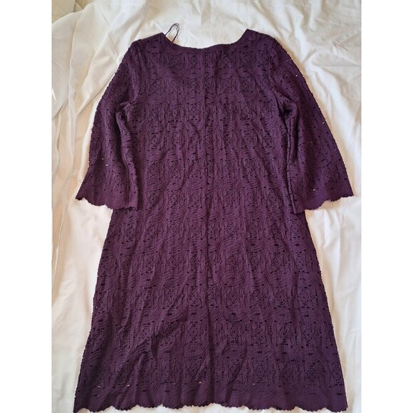 RN Studio Ronni Nicole Dress Size L Purple Lined Lace Overlay - Picture 7 of 7